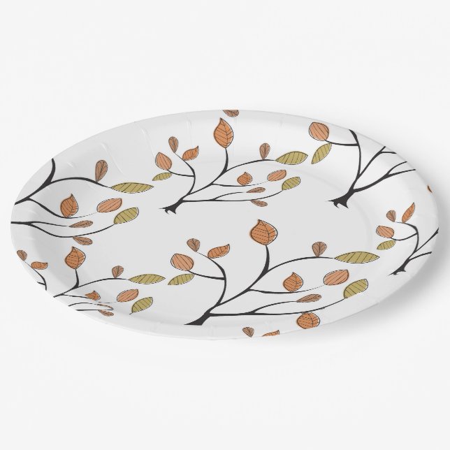 Assiettes En Carton Feuille élégant (Angle)