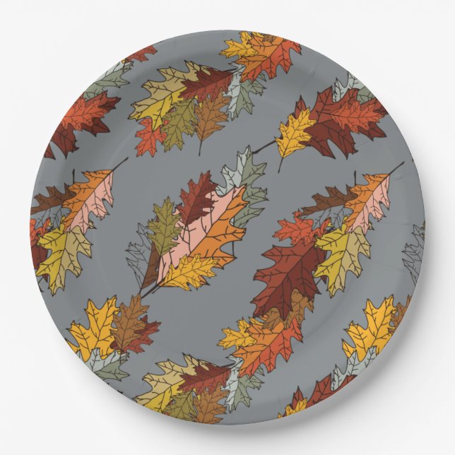 Assiettes En Carton Feuilles automnales (Devant)