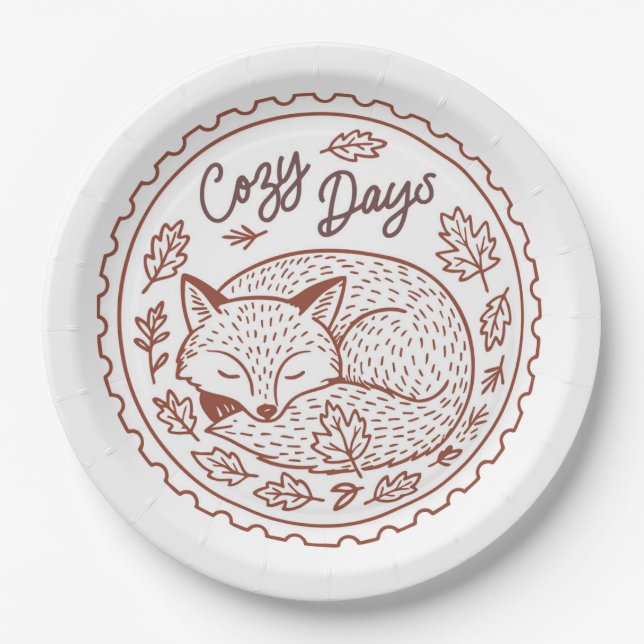 Assiettes En Carton Feuilles automnales Plaque de papier d'automne (Devant)