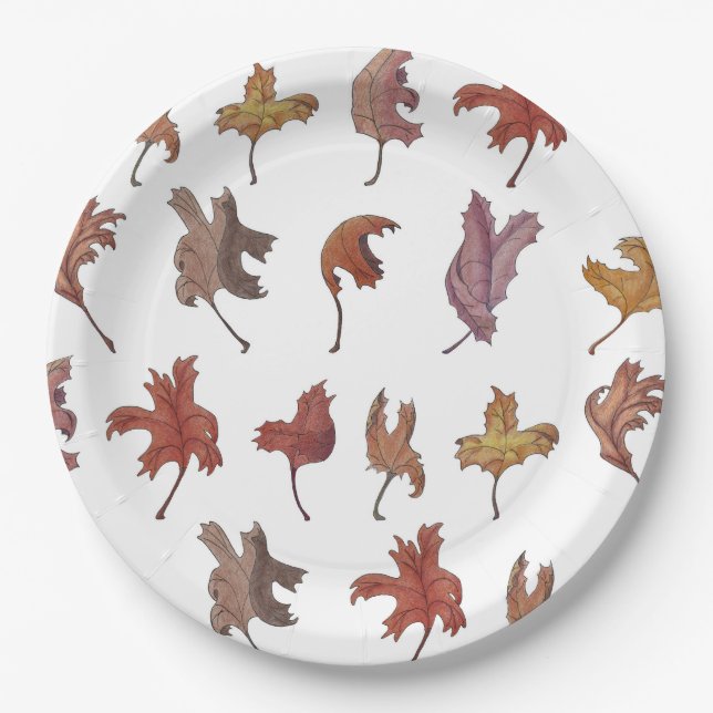 Assiettes En Carton Feuilles dansants (Devant)