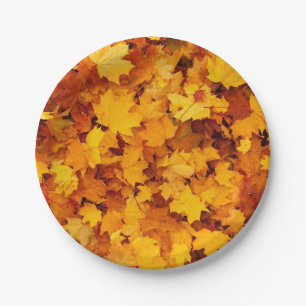 Assiettes En Carton Feuilles d'automne