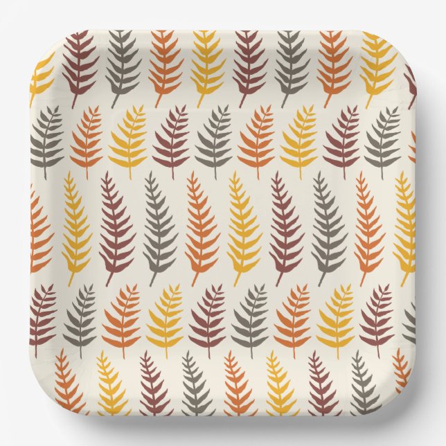 Assiettes En Carton Feuilles d'automne (Recto)