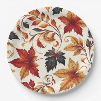 Assiettes En Carton Feuilles d'Automne