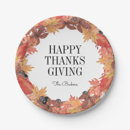 Assiettes En Carton Feuilles d'automne Bon thanksgiving Plaque de papi