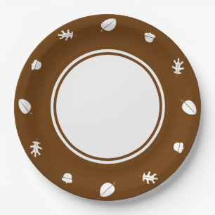 Assiettes En Carton Feuilles d'automne en plaque de papier chocolat