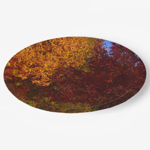 Assiettes En Carton Feuilles d'automne Jaune et pourpre, ZSSPG