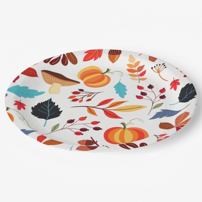 Assiettes En Carton Feuilles d'automne Plaques de papier (Angle)
