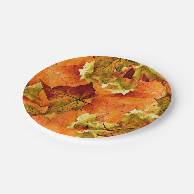 Assiettes En Carton Feuilles d'automne tombées (Angle)