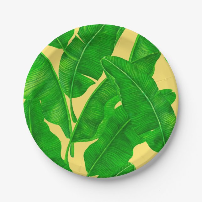 Assiettes En Carton Feuilles de bananes (Devant)