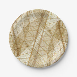 Assiettes En Carton Feuilles de dentelle de crème pâle rustique