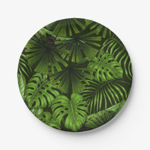 Assiettes En Carton Feuilles de la jungle