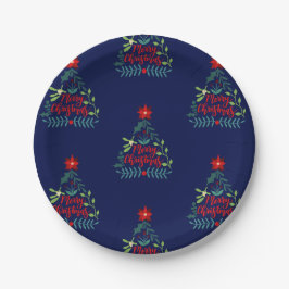 Assiettes En Carton Feuilles du feuillage de Noël