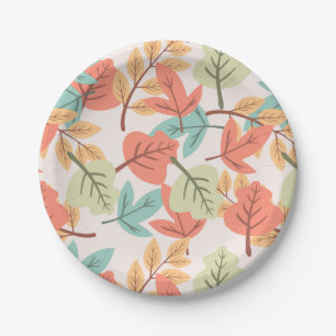 Assiettes En Carton Feuilles multicolores