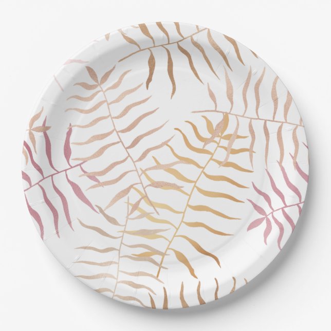 Assiettes En Carton Feuilles tropicaux (Devant)