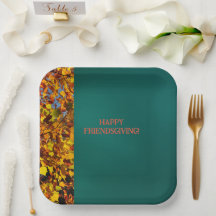 Feuilles Turquoises sombres Thanksgiving Friendsgi