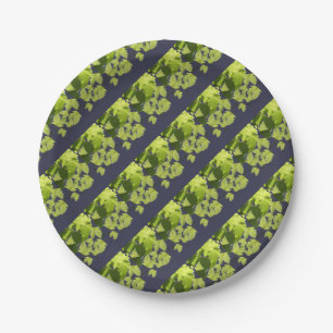 Assiettes En Carton Feuilles Vertes de Vigne de Raisin