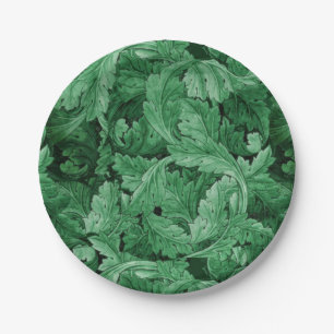 Assiettes En Carton Feuilles verts (par William Morris)