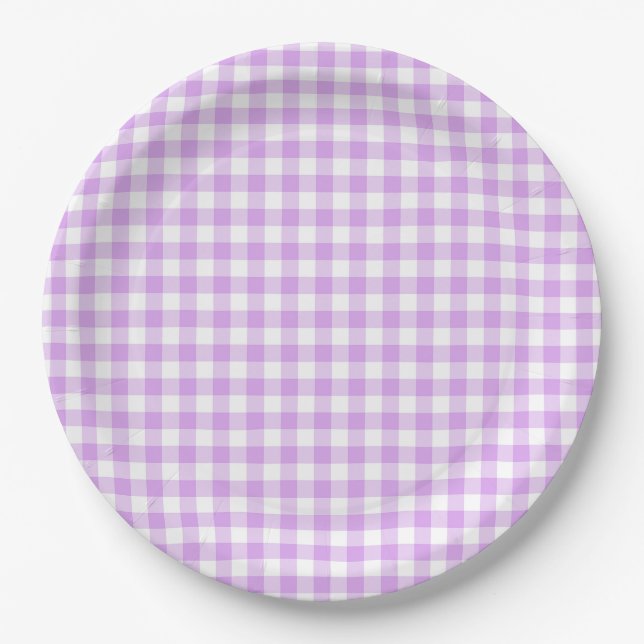 Assiettes En Carton Fiançailles de barbecue blanc et violet (Devant)