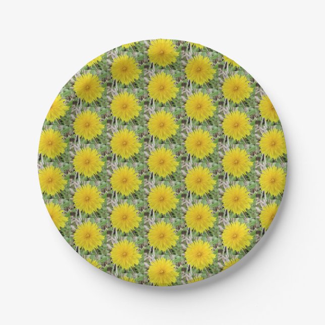 Assiettes En Carton Fier Dandelion Fleur. (Devant)