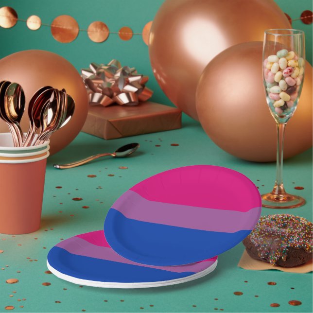 Assiettes En Carton Fierté bisexuelle ! (Multi)
