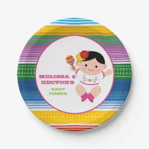 Assiettes En Carton Fiesta Baby shower Plates, soirée mexicaine