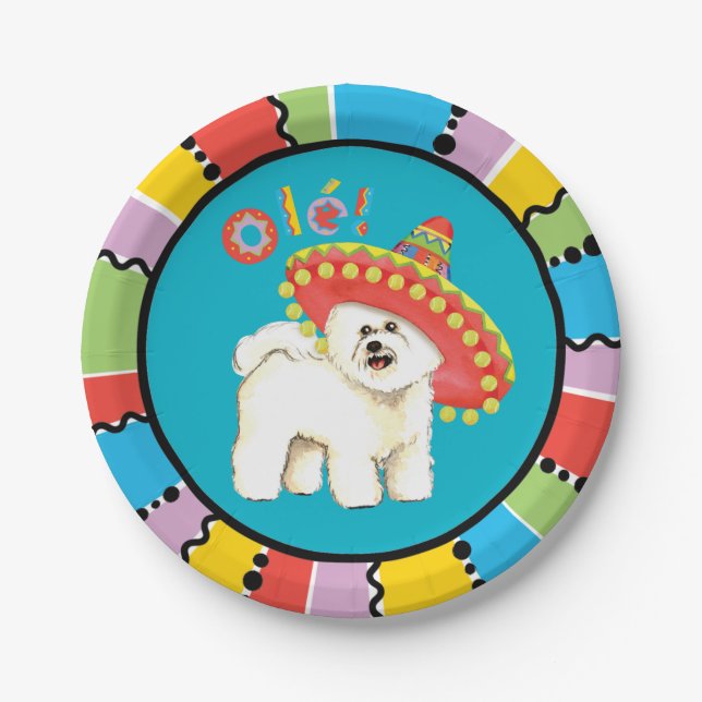 Assiettes En Carton Fiesta Bichon (Devant)