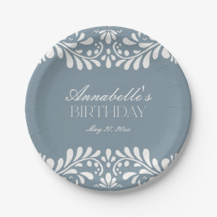 Assiettes En Carton Fiesta Carrelage bleu Dusty Talavera Anniversaire