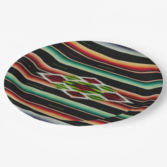 Assiettes En Carton Fiesta espagnole traditionnelle couvrante (Angle)