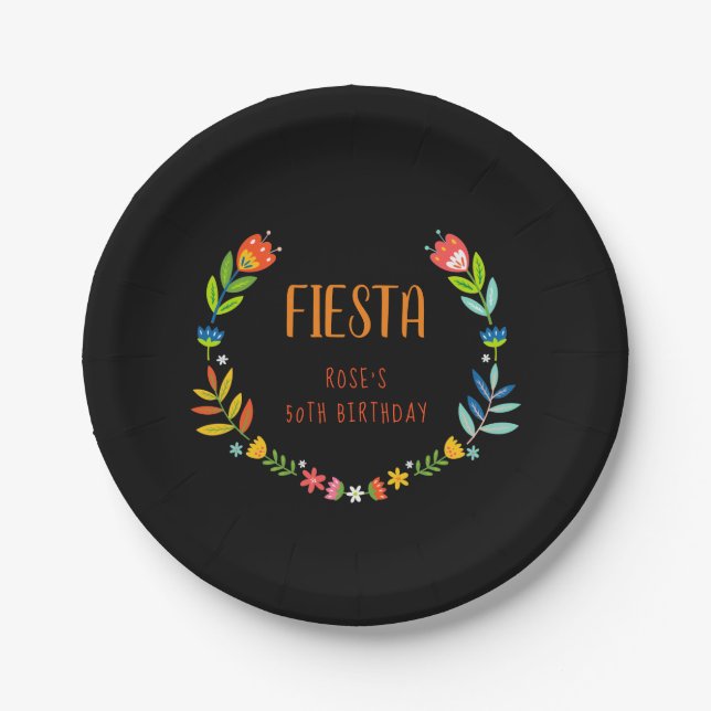 Assiettes En Carton Fiesta florale (Devant)