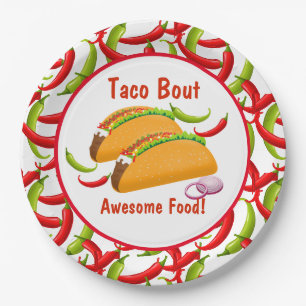 Assiettes En Carton Fiesta mexicaine Nourriture Taco Bout Awesome Food