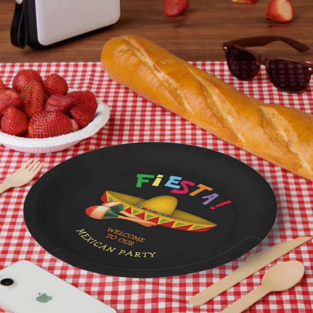 Assiettes En Carton Fiesta mexicaine ou Cinco de Mayo (Pique-nique)