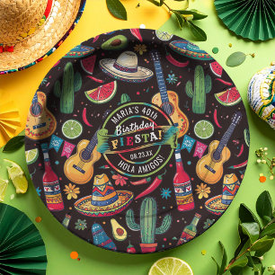 Assiettes En Carton Fiesta mexicaine Toute occasion Motif Black ID1114