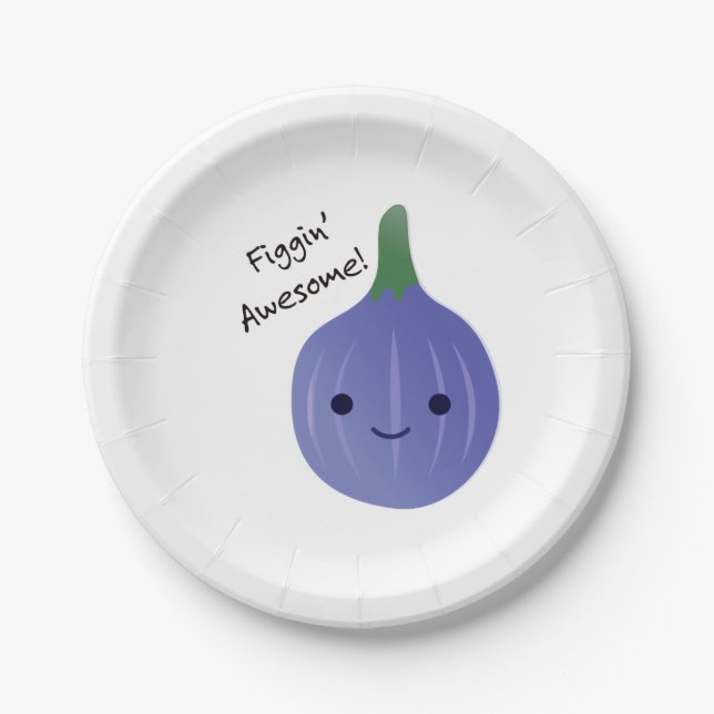 Assiettes En Carton figue Awesome Fig Pun (Devant)
