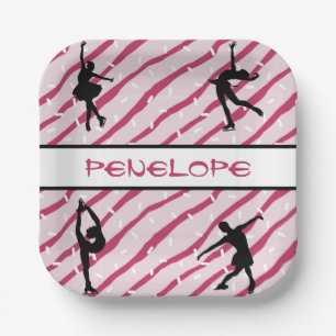Assiettes En Carton Figure Patinage Girl Pepperment Sprinkle Rose