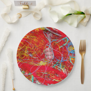 Assiettes En Carton Filets de pêche colorés