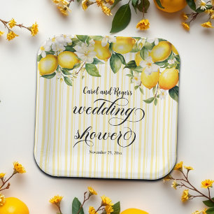 Assiettes En Carton Filiale de citron Wedding shower d'été méditerrané