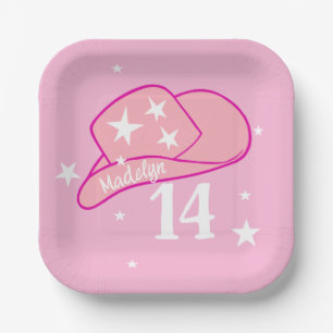 Assiettes En Carton Fille Casquette occidentale moderne fille rose 14e