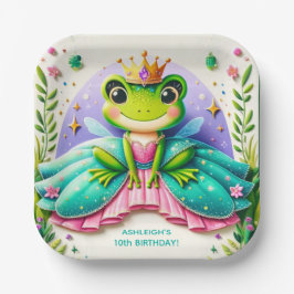 Assiettes En Carton Fille Conte Fée Grenouille Princesse Anniversaire