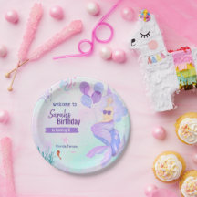 fille d'anniversaire thème sirène personnalisé vio