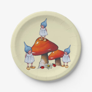 Assiettes En Carton Fille de gnomes de Tripet, art original