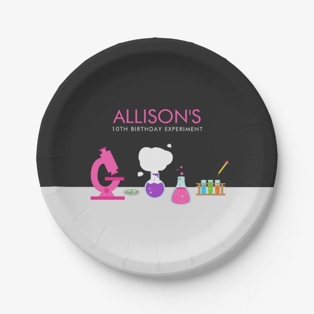 Assiettes En Carton Fille de science (Devant)