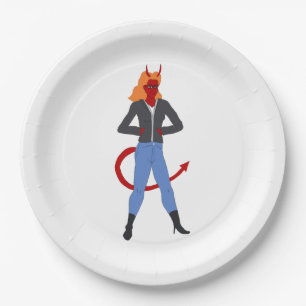 Assiettes En Carton fille diable