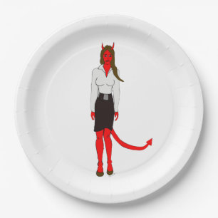 Assiettes En Carton fille diable