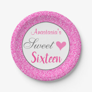 Assiettes En Carton Fille Glam Princess Sweet sixteen de Parties scint