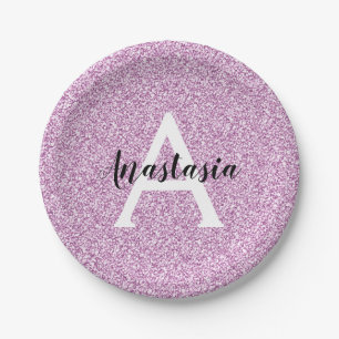 Assiettes En Carton Fille Glam Purple Parties scintillant Étincelles N
