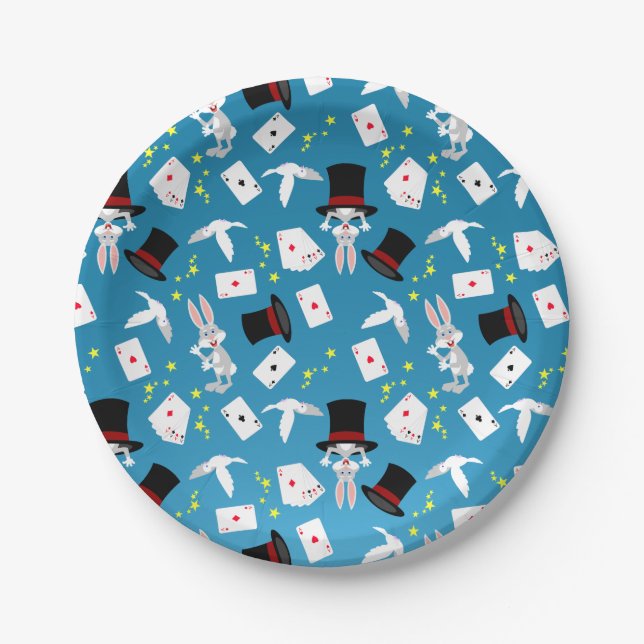 Assiettes En Carton Fille magicien Spectacle Anniversaire (Devant)