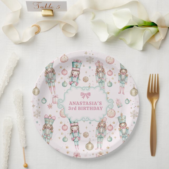 Assiettes En Carton Fille Pink Nutcracker Anniversaire (Mariage)