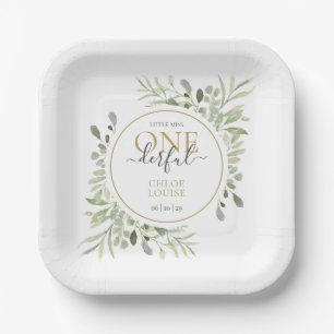 Assiettes En Carton Fille premier anniversaire Little Miss ONEderful M