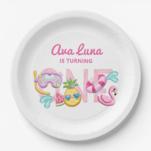 Assiettes En Carton Fille premier anniversaire Summer Beach Party