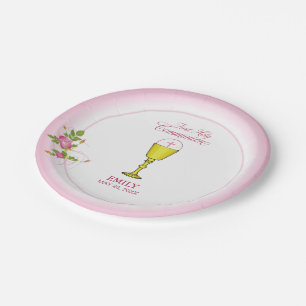 Assiettes En Carton Fille Rose Première Communion Sainte, Chalice, Hôt